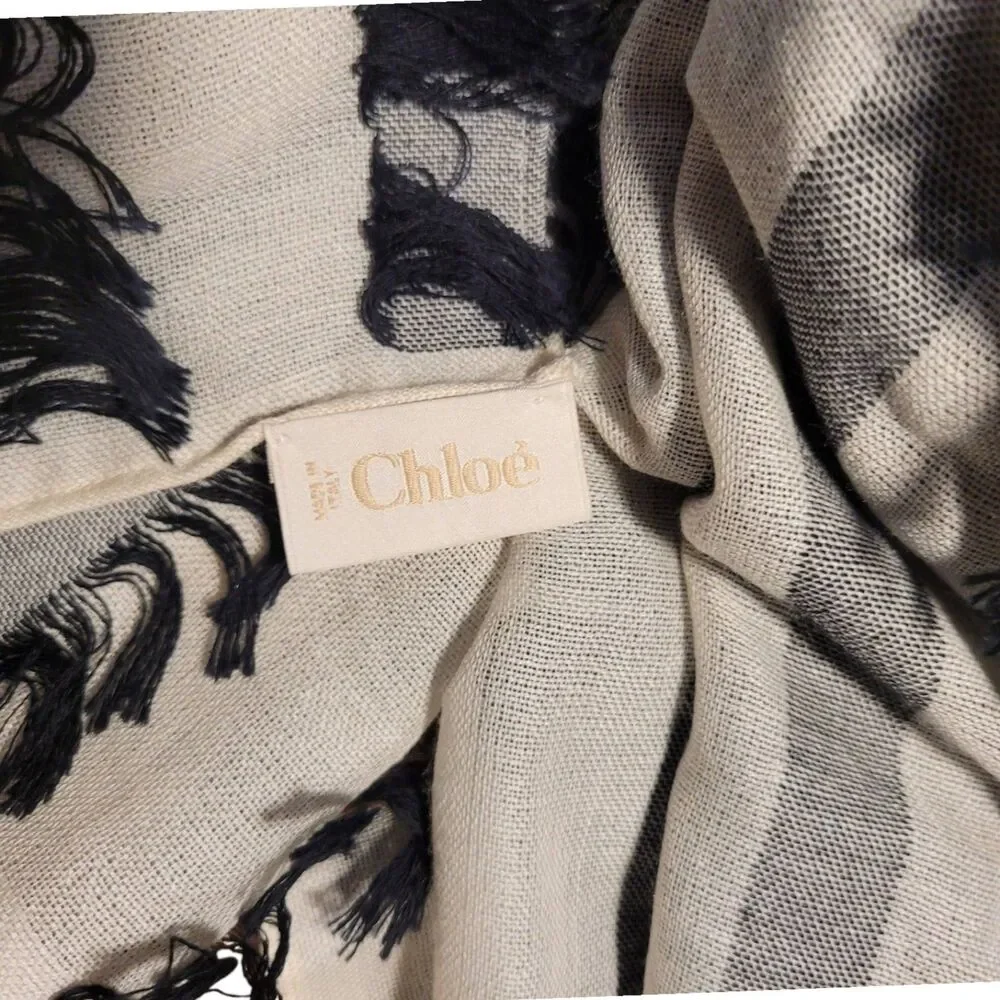 Chloe Fil Coupe Stripe Scarf